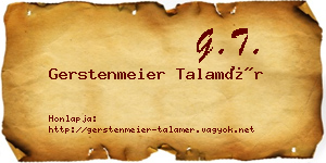 Gerstenmeier Talamér névjegykártya